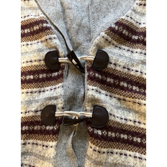 Eddie Bauer XXL Aztec Wool Blend Toggle Cardigan Sweater Cozy Country City VTG - Picture 6 of 15